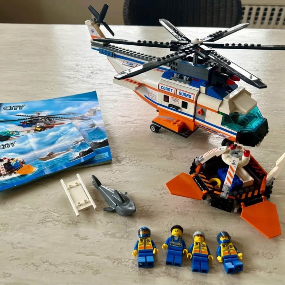 Lego City 7738 Coast Guard Helicopter and LIfe Raft